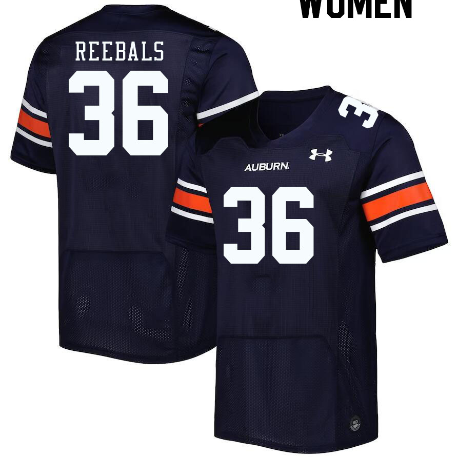 Women #36 Luke Reebals Auburn Tigers College Football Jerseys Stitched-Navy